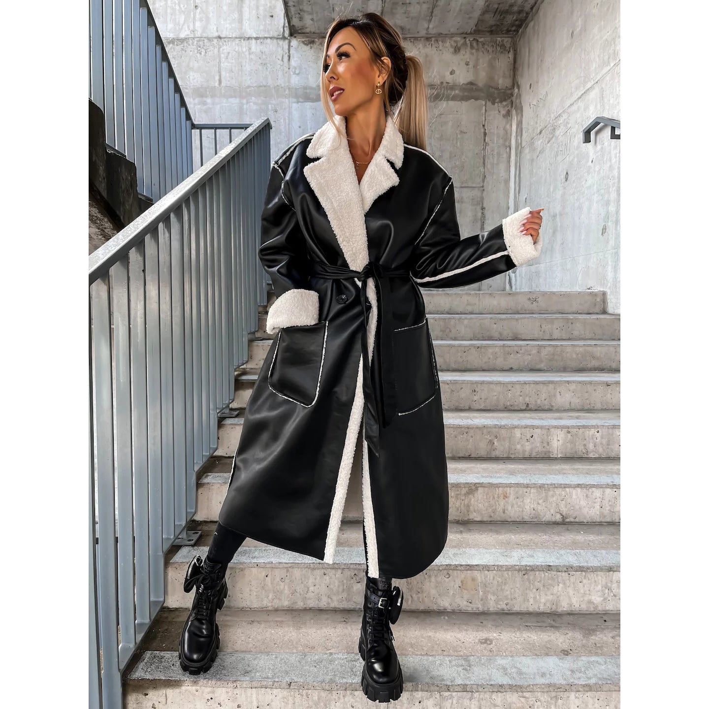 Lusmarie - Leather Thickened Trench Coat