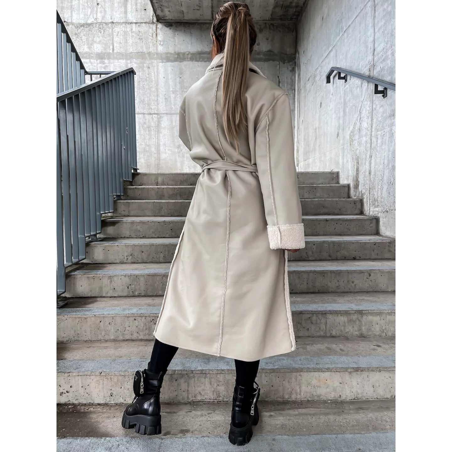 Lusmarie - Leather Thickened Trench Coat
