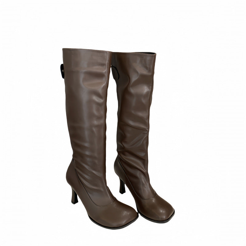 Maudy - Round Head High Leg Boots