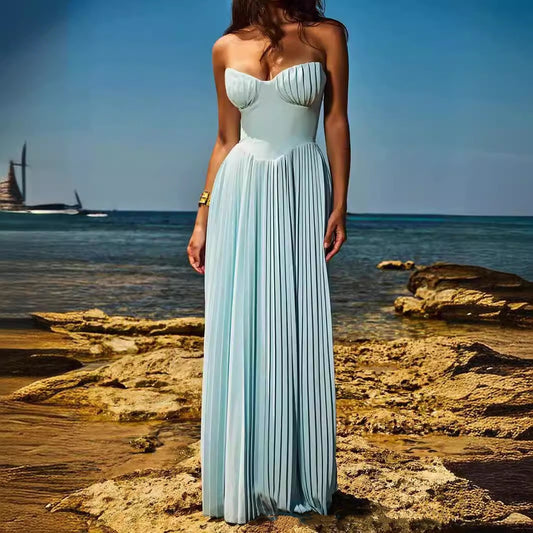 Nova - Blue Strapless Dress