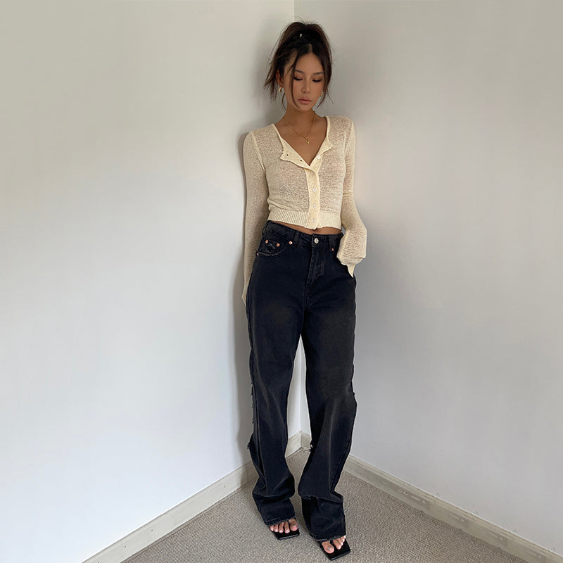 Giulia - Retro High Waist Loose Wide Legs Jeans