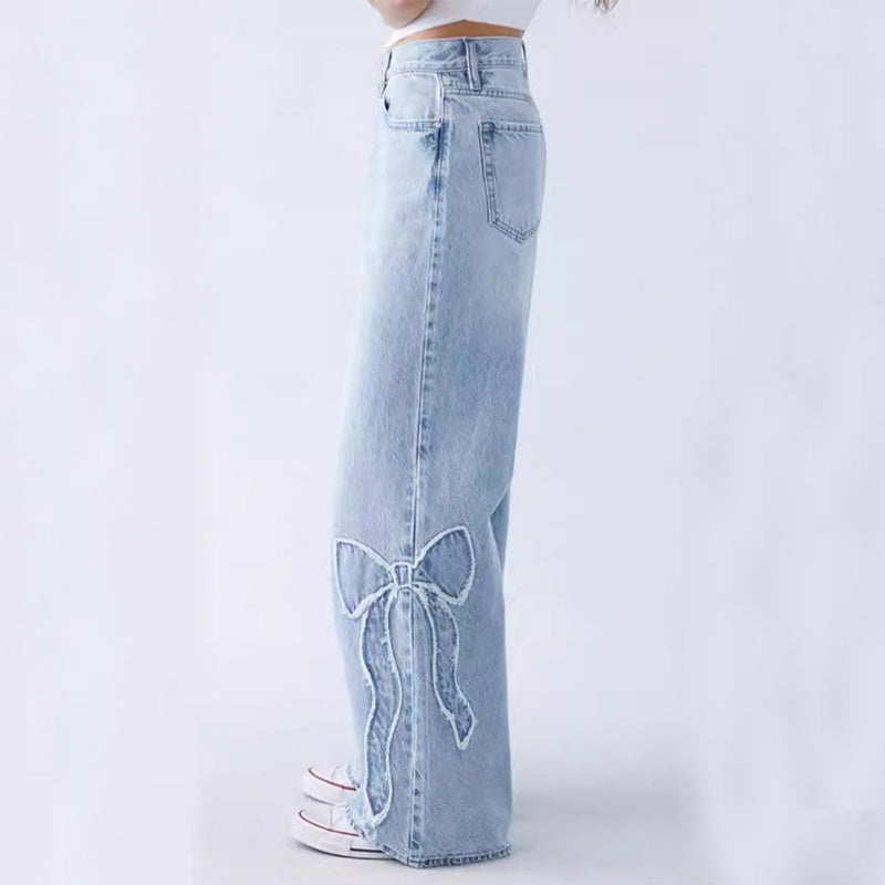 Lily - Frayed Butterfly Jeans