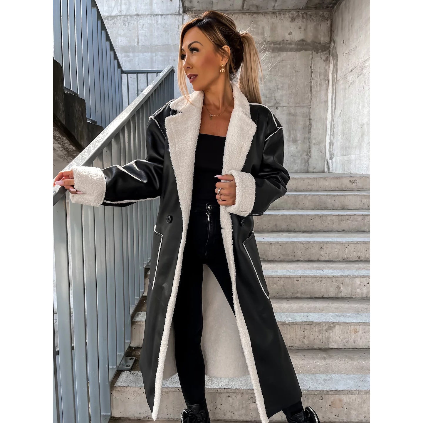 Lusmarie - Leather Thickened Trench Coat