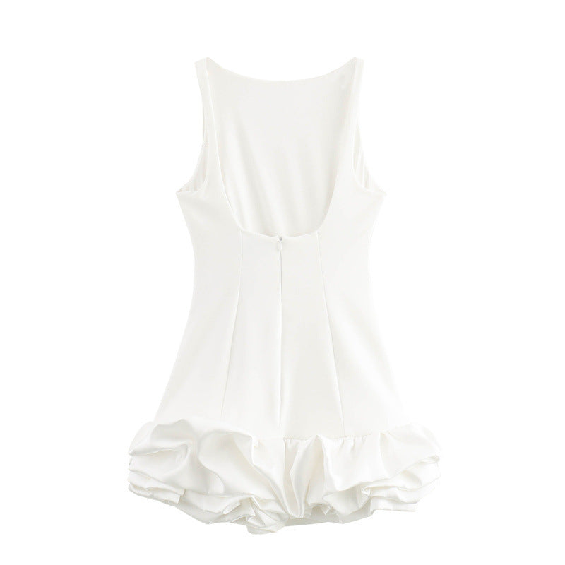 Stacey - Sleeveless Short Frill Dress
