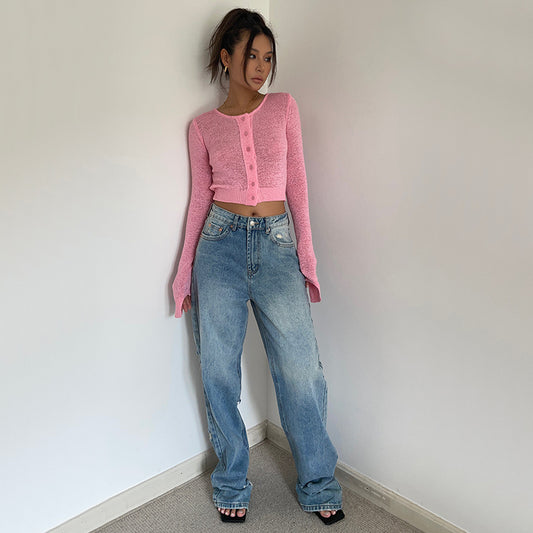 Giulia - Retro High Waist Loose Wide Legs Jeans