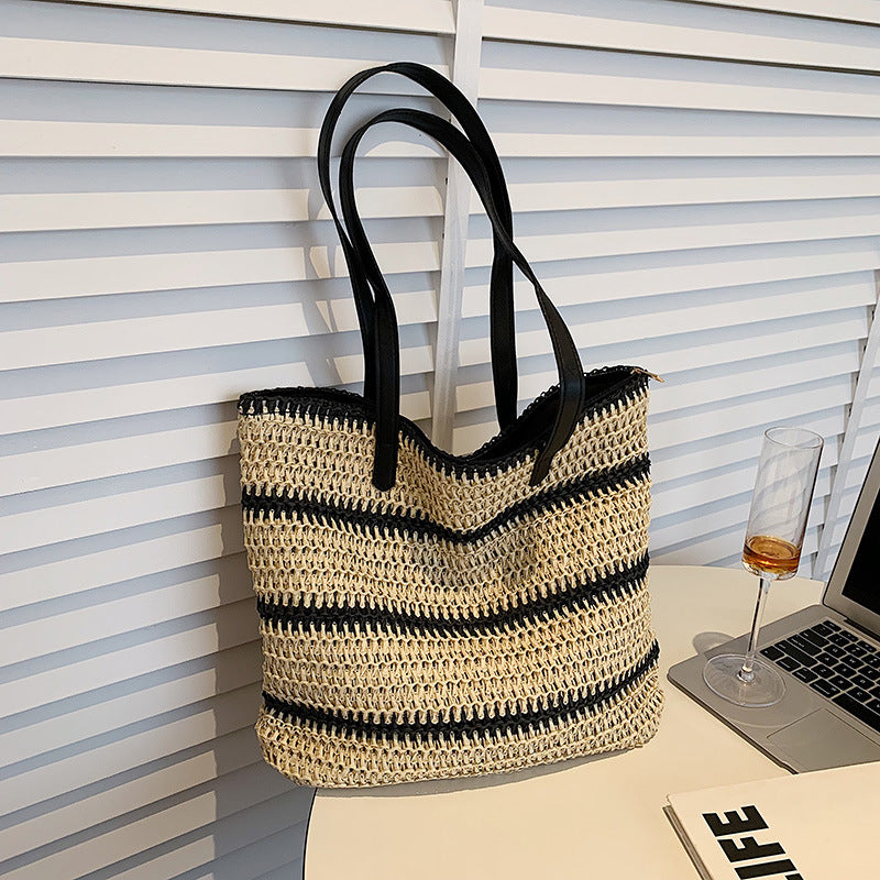 Lily - Striped Large Handbag