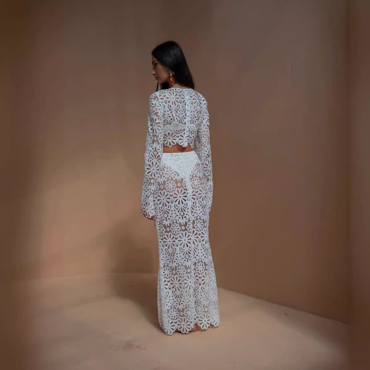 Alice - Lace Tops Skirt Two-piece Suit