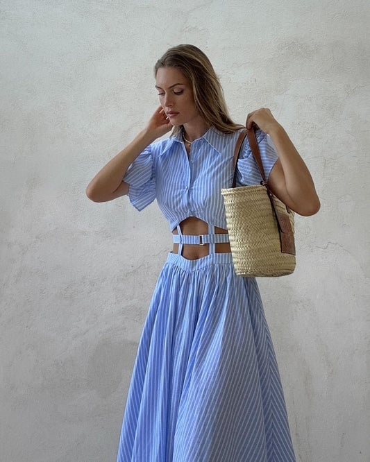 Alejandra - Ripped Belt Suit Skirt