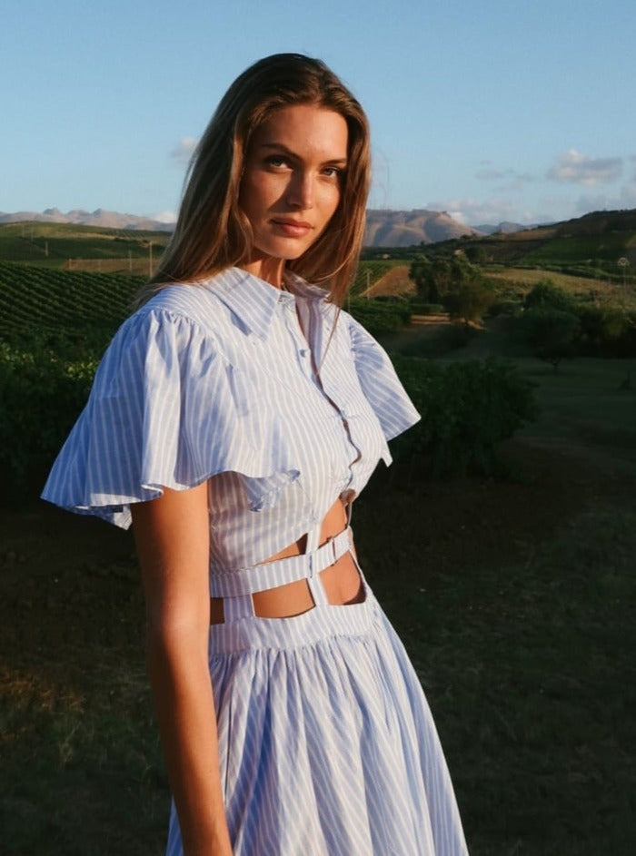 Alejandra - Ripped Belt Suit Skirt
