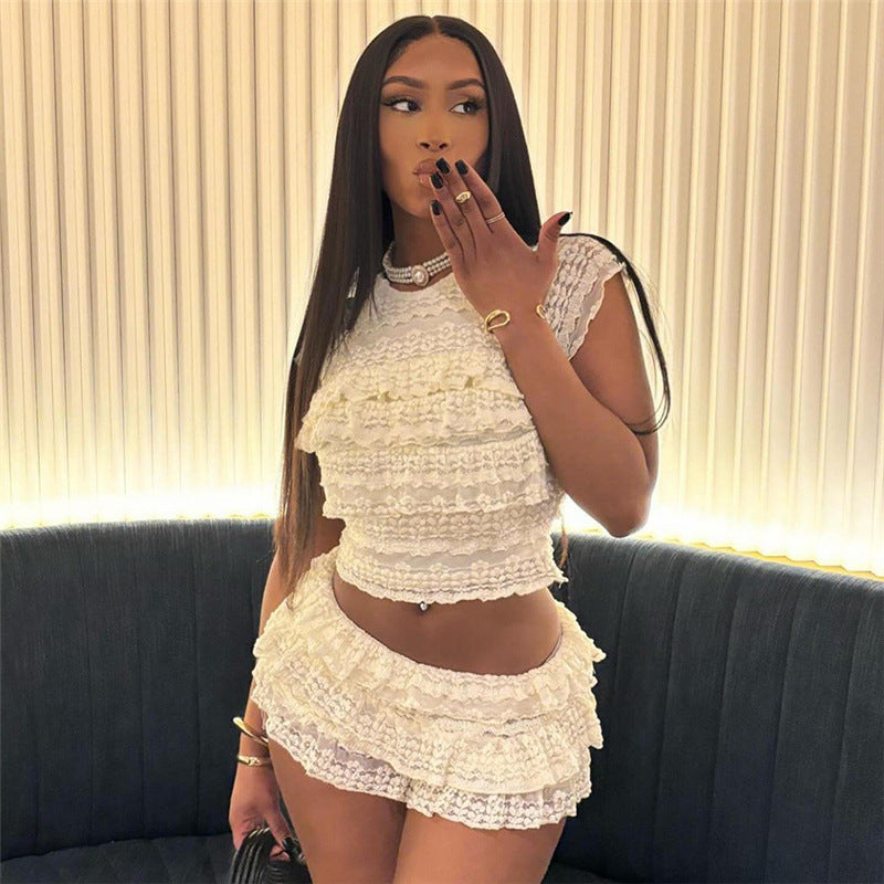 Hally - Slim Pleated Shorts Suit
