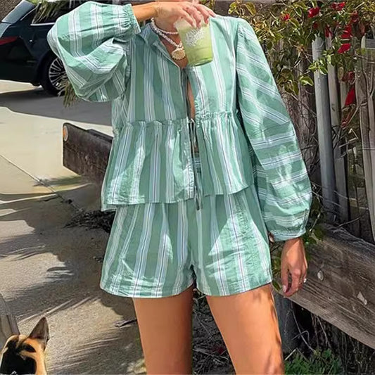 Deneah - Ruffled Top Suit