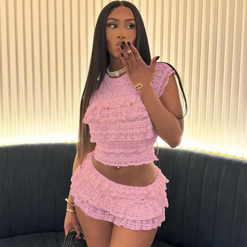 Hally - Slim Pleated Shorts Suit