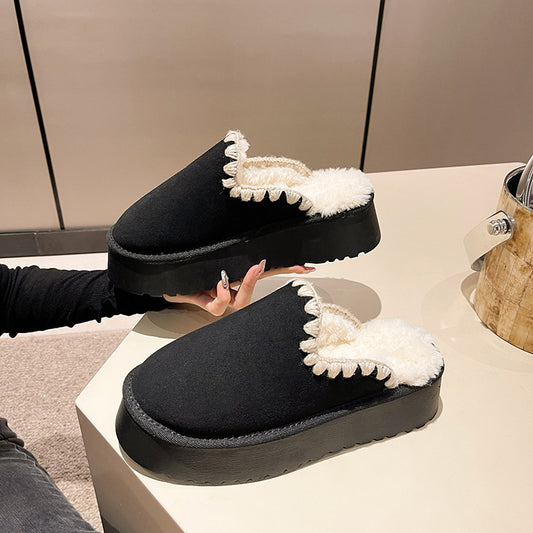 UggY - Lace-up Winter Cotton Slippers