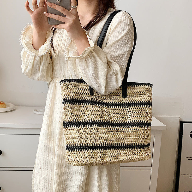 Lily - Striped Large Handbag