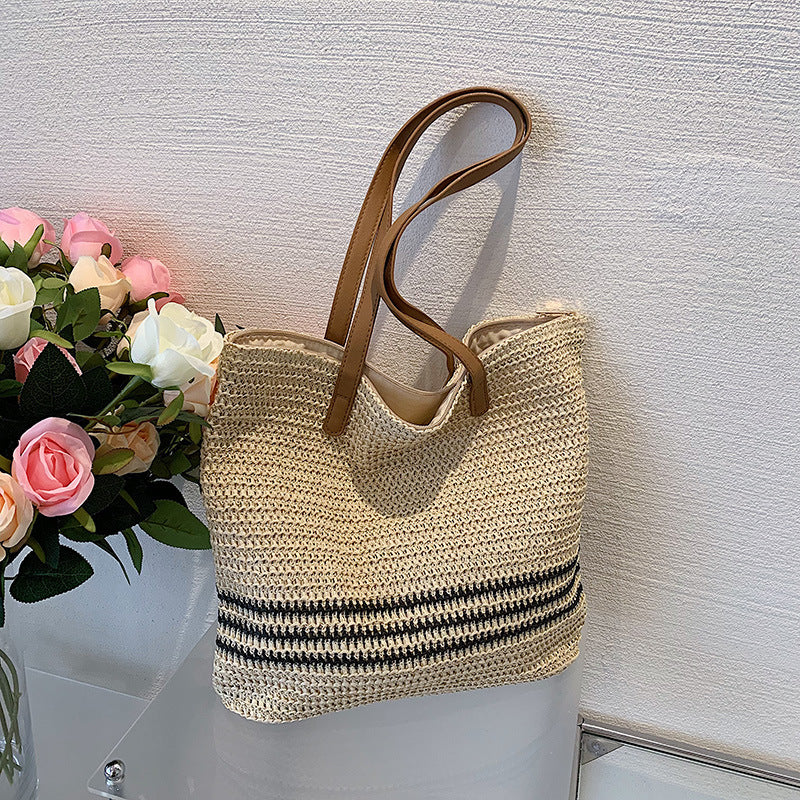Lily - Striped Large Handbag