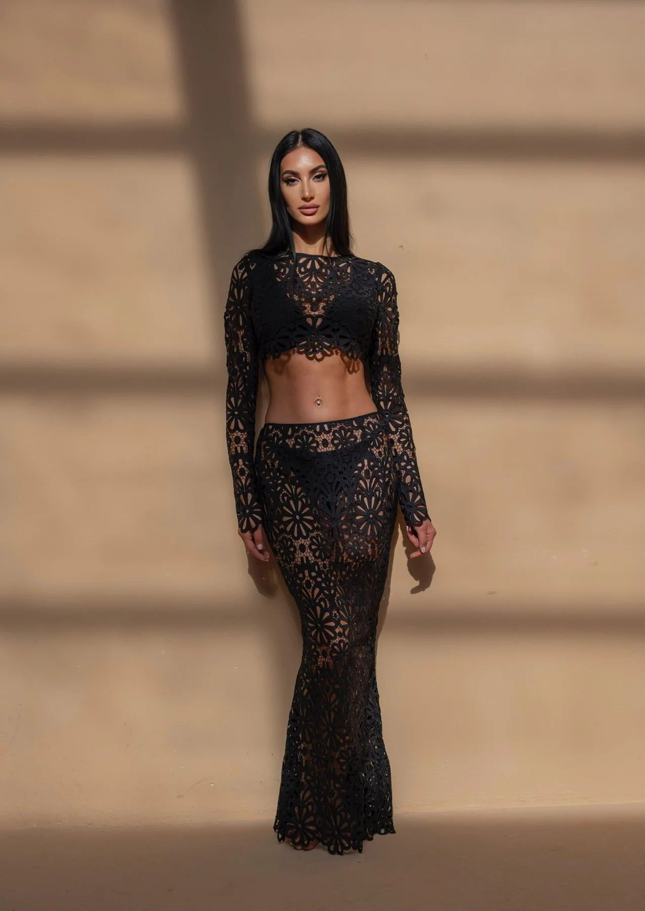 Alice - Lace Tops Skirt Two-piece Suit