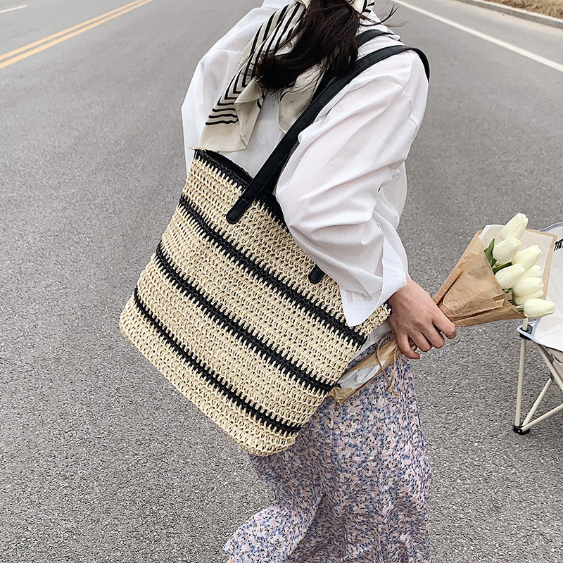 Lily - Striped Large Handbag