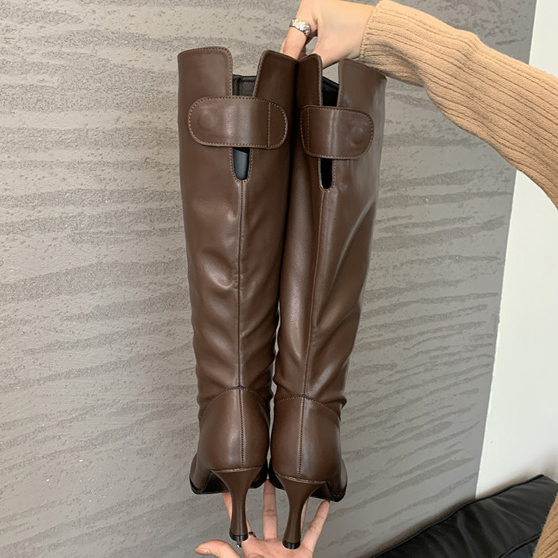 Maudy - Round Head High Leg Boots