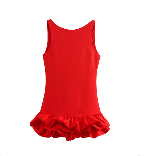 Stacey - Sleeveless Short Frill Dress