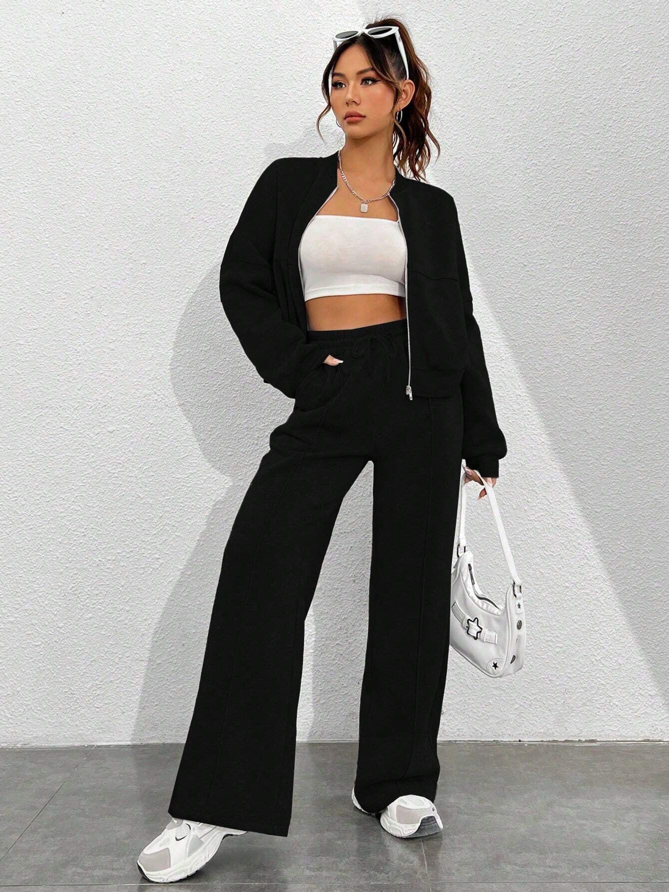 Zara - Zipper Two-piece Suit